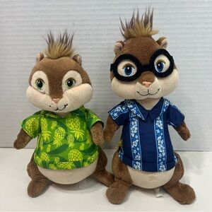 BUILD A BEAR Alvin and the chipmunks chipwrecked 2021 plush Simon and Theodore